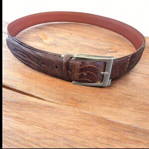 Torino Men's Genuine Ostrich Leather Belt | Size 42 | USA Crafted | Italian Buck
